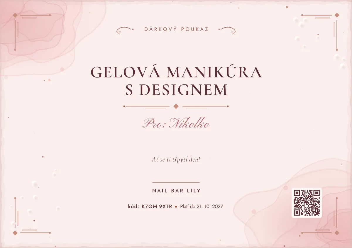 Poukaz v designu Blush & zlato