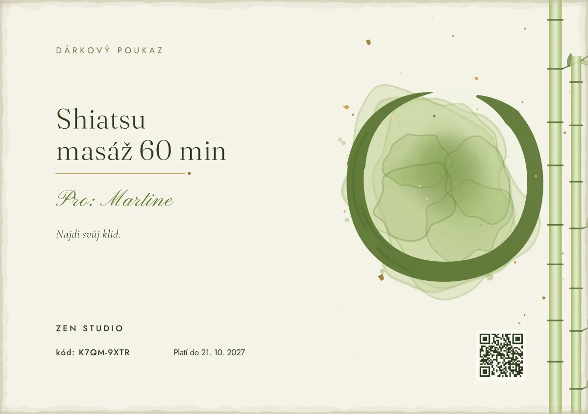 Poukaz v designu Matcha