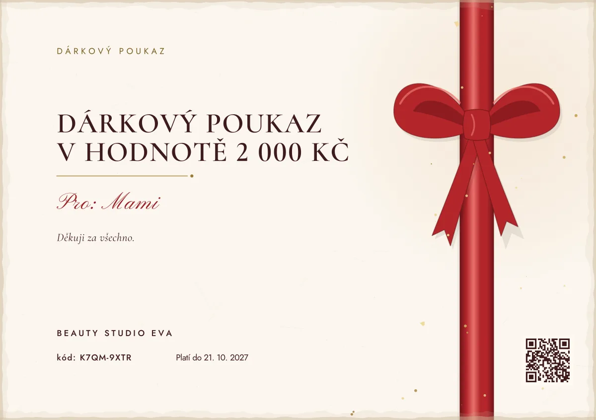 Poukaz v designu Dárková stuha